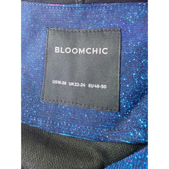 BLOOMCHIC Blue Purple Iridescent Sparkly NEW Zip Waist Cinch Jacket SZ 18-20 - Picture 5 of 10